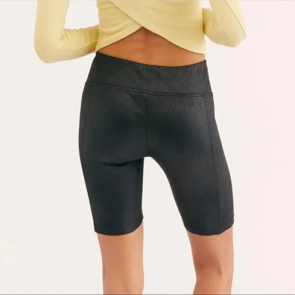 Free People Black Heatwave Faux Suede Bike Shorts - Picture 3 of 9